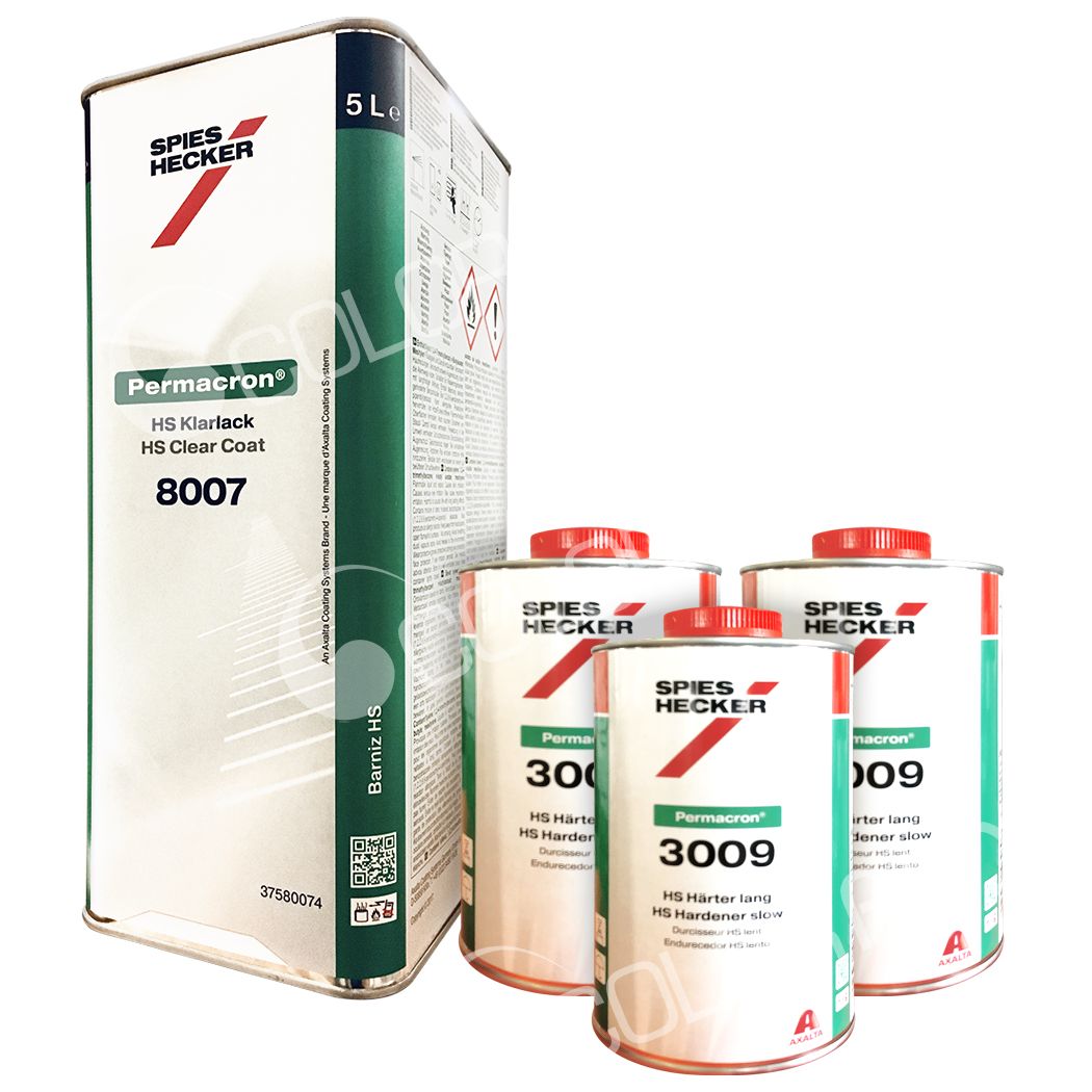 KIT_8007_SLOW -Vernis SPIES HECKER 8007 5L + 3 durcisseurs lent 3009 1L DRAFT - SPIES HECKER