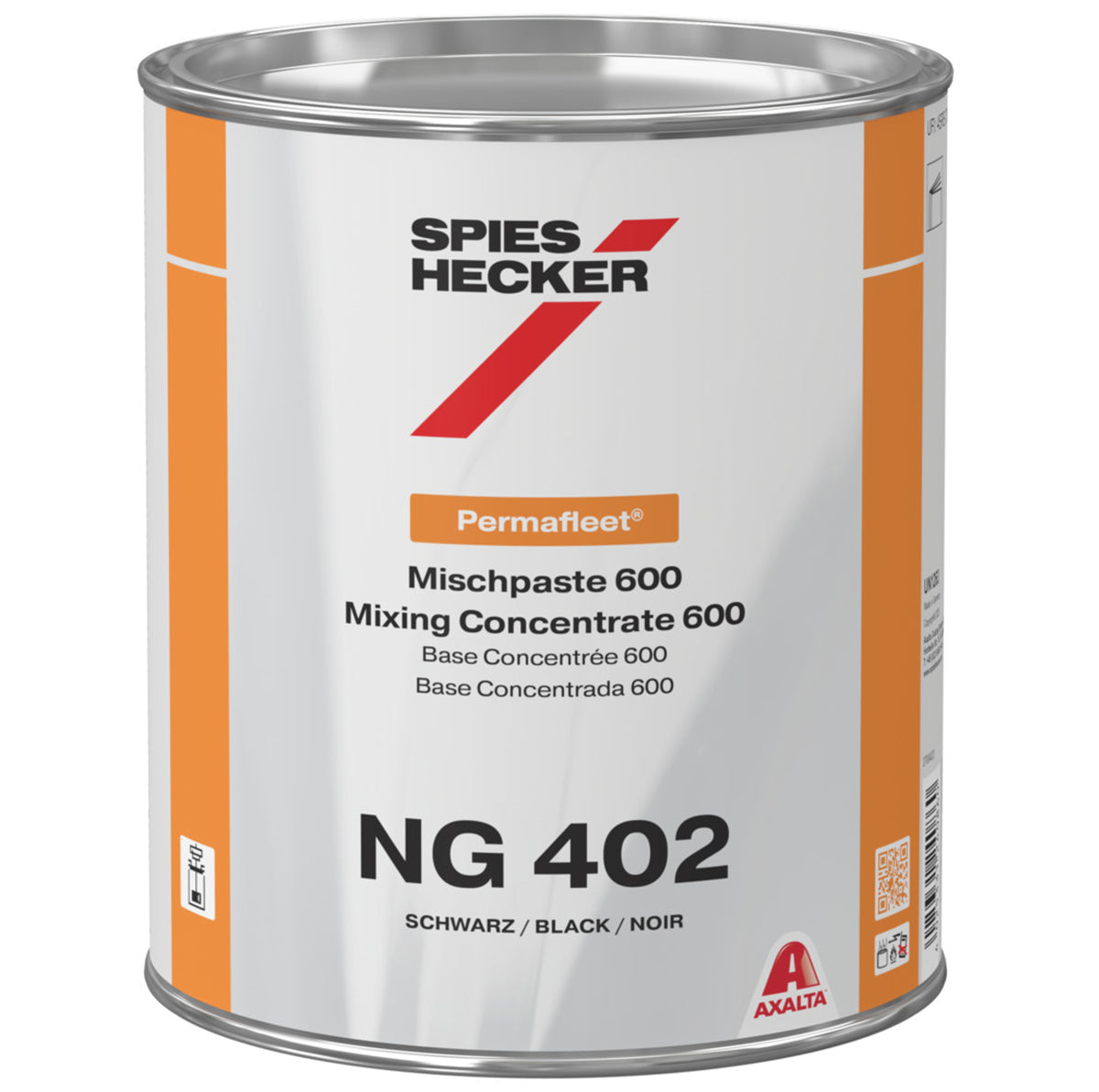 NG402 - Peinture poids lourds SPIES HECKER Noir Permafleet base concentrée 600 3.5L