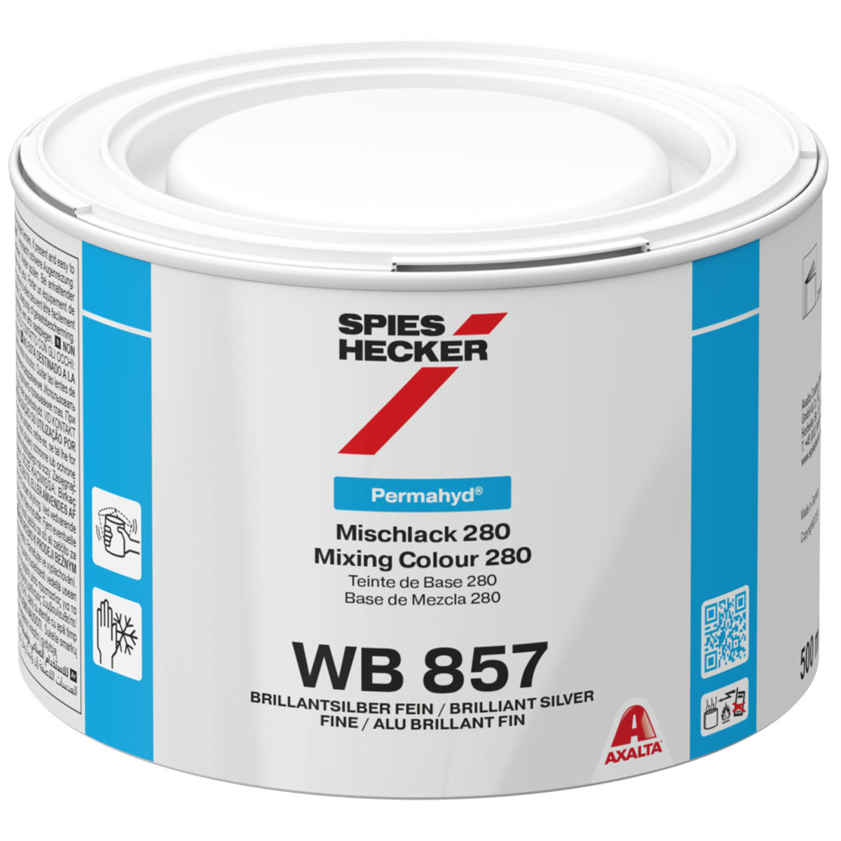 WB857 - Peinture carrosserie SPIES HECKER Aluminium brillant fin 0.5L