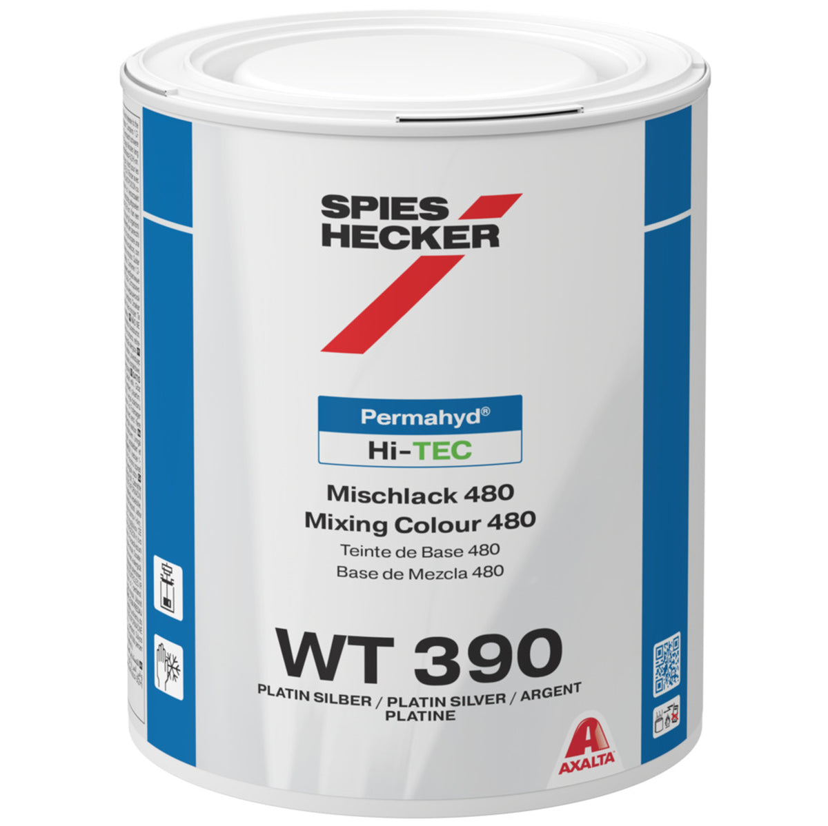 WT390 - Peinture carrosserie SPIES HI TEC Argent platine 1L